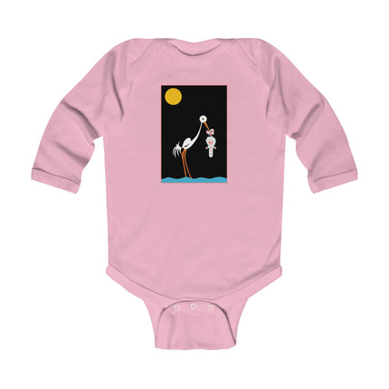 Moonlit Reverie Long Sleeve Baby Bodysuit – Starlit Dreams & Cozy Arrival