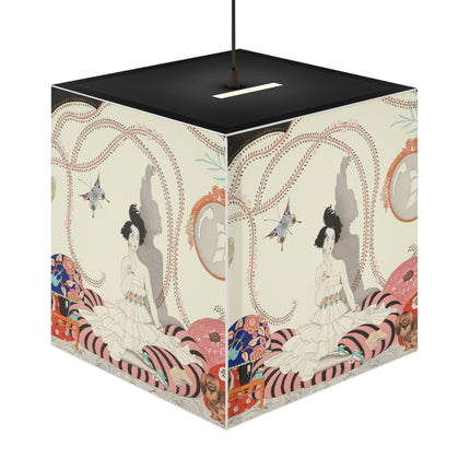 Minhuit … ou l’appartement a la mode by George Barbier Light Cube Lamp