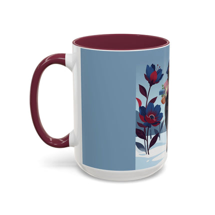 🎁🌺 The Christmas Gift Garden Stroll Colorful Mug – Art Deco Holiday Fantasy