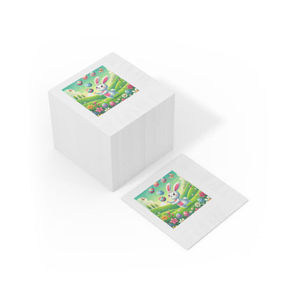 Easter Bunny’s White Coined Napkins