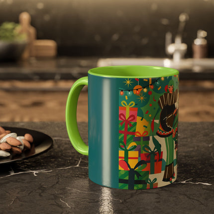 🎄✨ The Lady Of The Christmas Ornament Colorful Mug – Art Deco Holiday Fantasy