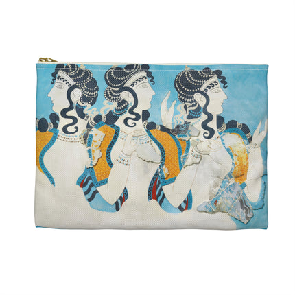 Reproduction of Ladies in Blue Accessory Pouch – Emile Gilliéron Minoan Fresco Design
