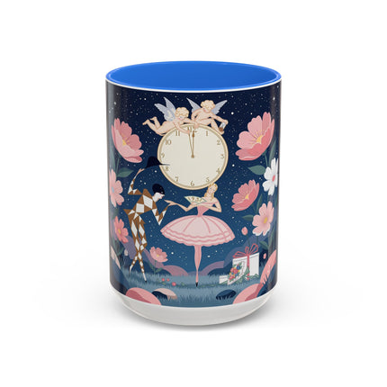🕛🌸 Midnight Waltz Before Christmas Colorful Mug – Art Deco Holiday Fantasy