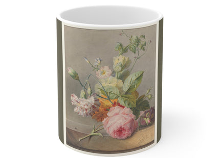 Floral Still Life by Georgius Jacobus Johannes van Os Ceramic Mug 11oz