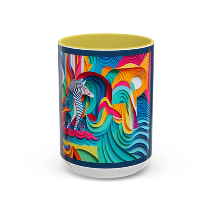 Surfing Zebra Colorful Mugs (11oz, 15oz)