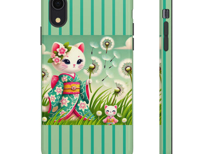 Geisha Kitten and the Dandelion Phone Cases