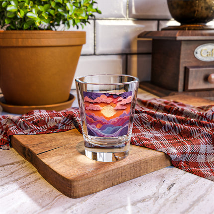 Dramatic Sunset Sky Shot Glass, 1.5oz