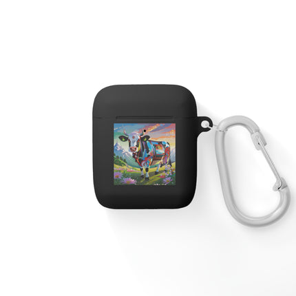 Cyber Glitch Cow AirPods Case Cover