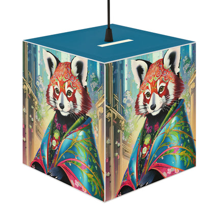 Cybernetic Red Panda Light Cube Lamp