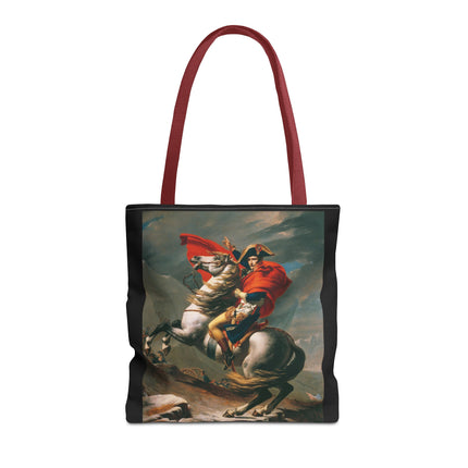 Napoleon Crossing the Alps by Jacques-Louis David Tote Bag (AOP)