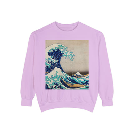 The Great Wave off Kanagawa by Katsushika Hokusai Garment-Dyed Sweatshirt