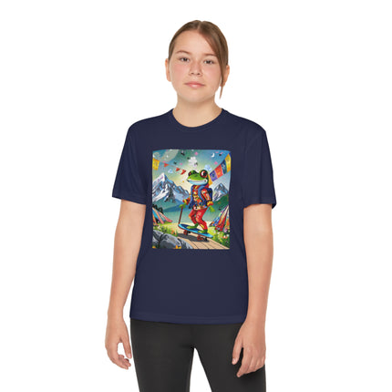 Skateboarding Frog Youth Competitor Tee – Whimsical Adventure & Playful Energy