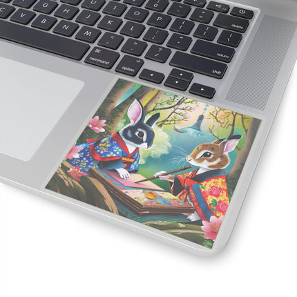 Fairy Animals Writing Wishes  Kiss-Cut Stickers (4 Sizes)