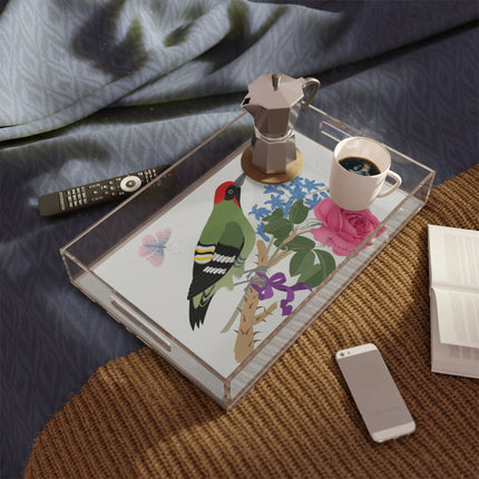 Woodpecker & Rose Acrylic Serving Tray