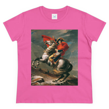 Napoleon Crossing the Alps by Jacques-Louis David Women's Midweight Cotton Tee