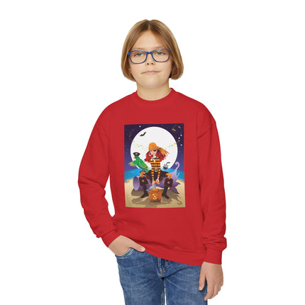 Moonlit Pirate Halloween Youth Crewneck Sweatshirt
