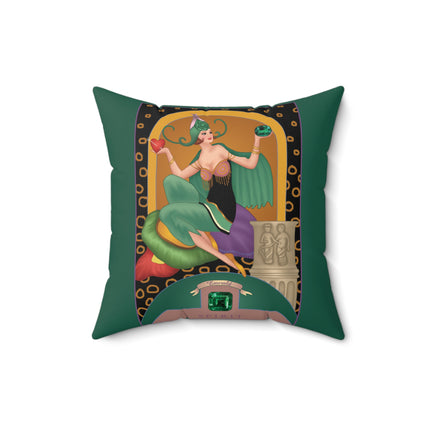 May & Emerald (from the Gem Series) by Sofia Chiostri Spun Polyester Square Pillow