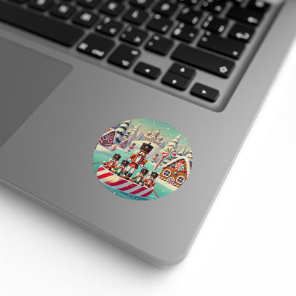 Nutcracker Candy-Striped Adventure Round Sticker Label Rolls