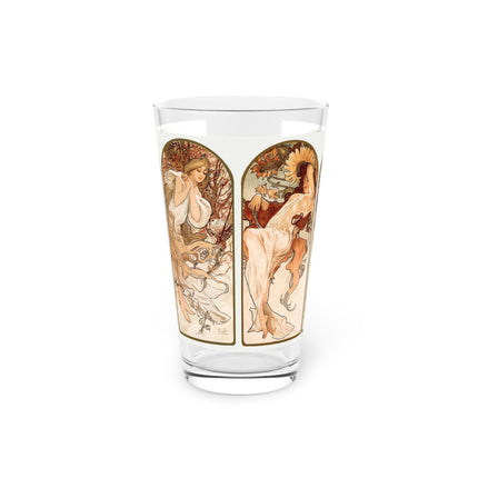 The Seasons by Alphonse Maria Mucha Glass, 16oz