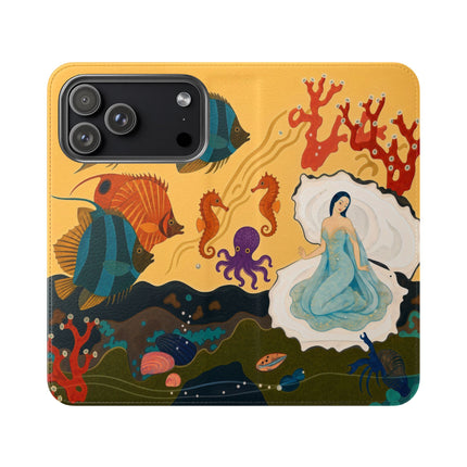 🐚🌊 The Lady Of The Enchanted Pearl Flip Case – Art Deco Undersea Fantasy