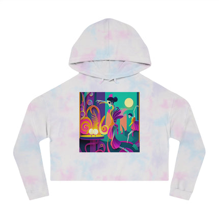 Dance of the Skeleton Ballerinas Women’s Cropped Hooded Sweatshirt