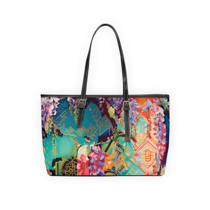 Golden Wisteria Symphony PU Leather Shoulder Bag