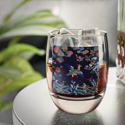 Rank Badge with Mandarin Duck Whiskey Glass