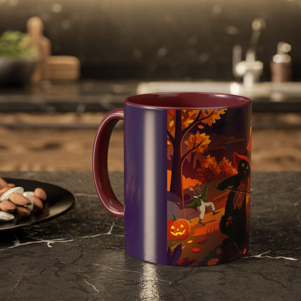 🐈‍⬛🎻 The Black Cat's Moonlit Melody Colorful Mug – Whimsical Halloween Music