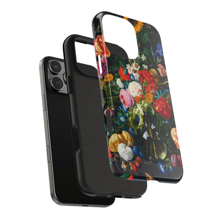 🌺🌙 The Midnight Garden Abundance Phone Case – Art Deco Floral Still Life