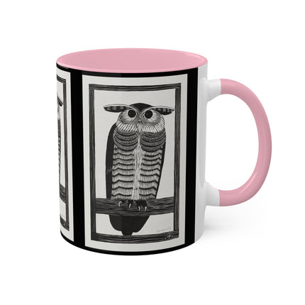 Horned Owl by Samuel Jessurun de Mesquita Colorful Mugs, 11oz