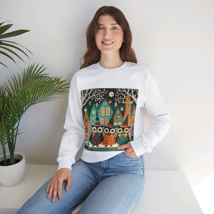 Night of the Trick-or-Treating Owlets Unisex Heavy Blend™ Crewneck Sweatshirt