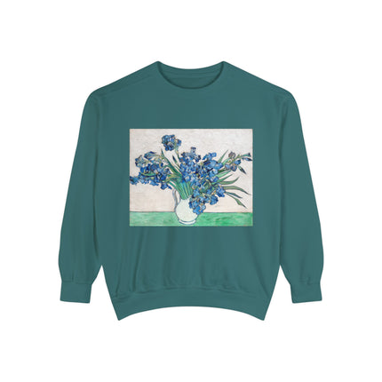 Irises by Vincent Van Gogh Unisex Garment-Dyed Sweatshirt