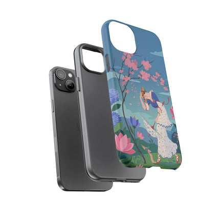 🌸☂️ The Lady Of The Falling Blossoms Phone Case – Art Deco Garden Whimsy
