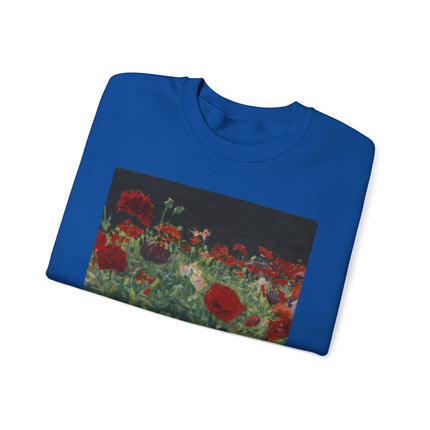 Poppies (A Study of Poppies for Carnation, Lily, Lily, Rose) by John Singer Sargent Heavy Blend™ Crewneck Sweatshirt