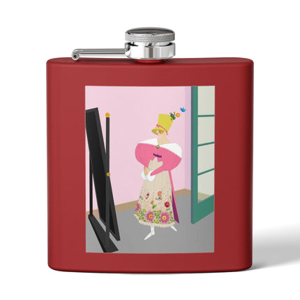 The Yellow Hat Stainless Steel Flask – 1920s Vogue Whimsy & Playful Elegance