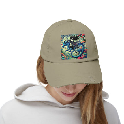 Mystic Guardian of the Sky Unisex Distressed Cap