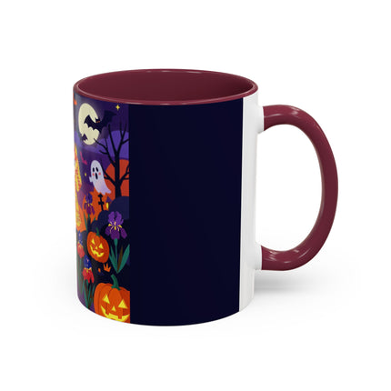 🌙🎃 The Moonlit Garden Masquerade Colorful Mug – Floral Halloween Charm