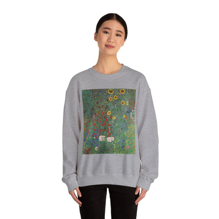 Farm Garden with Sunflowers by Gustav Klimt Heavy Blend™ Crewneck Sweatshirt