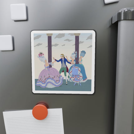 🎭🌸 Blindman’s Bluff Die-Cut Magnets – Rococo Courtship Whimsy