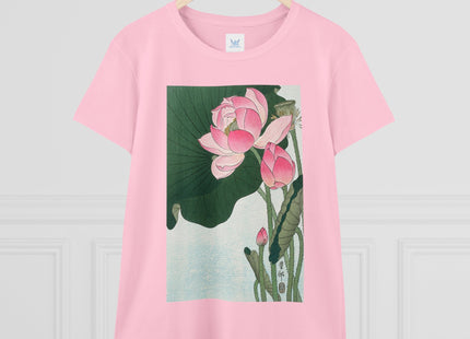 Blooming Lotus Flowers by Ohara Koson Women's Midweight Cotton Tee