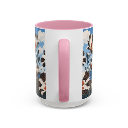 🌊🌼 The Windswept Seaside Promenade Colorful Mug – Art Deco Coastal Elegance