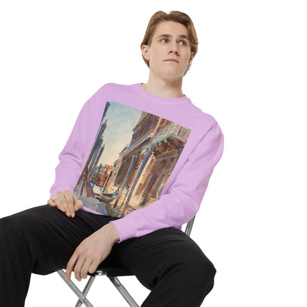 Gondola Moorings on the Grand Canal by John Singer Sargent Unisex Garment-Dyed Sweatshirt