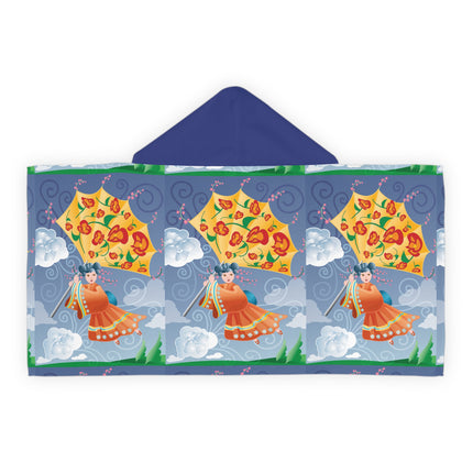 Flight of Blossoms Youth Hooded Towel