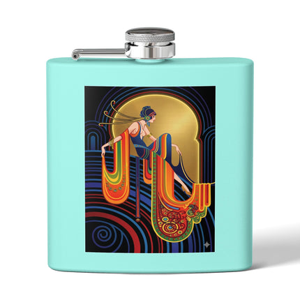 Art Deco Muse Flask – Golden Radiance & Elegant Poise