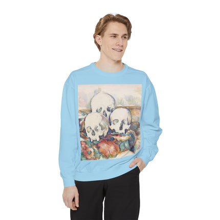The Three Skulls by Paul Cézanne Garment-Dyed Sweatshirt