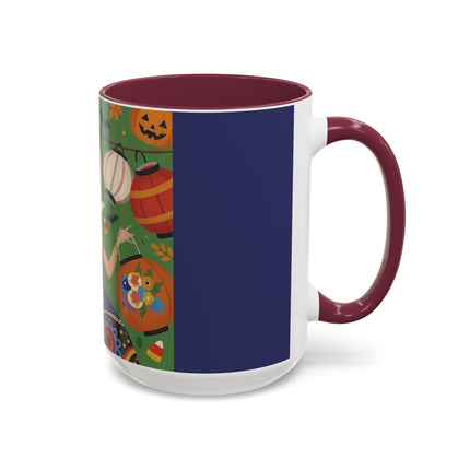 🏮🎃 The Lady Of Halloween Lanterns Colorful Mug – Colorful Art Deco Halloween Charm