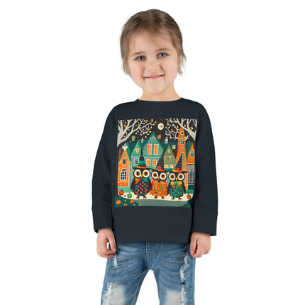 Night of the Trick-or-Treating Owlets Toddler Long Sleeve Tee