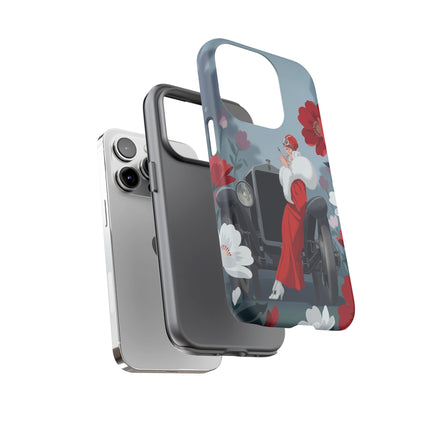 🚗🌺 The Lady Of The Grand Touring Car Phone Case – Art Deco Motoring Elegance