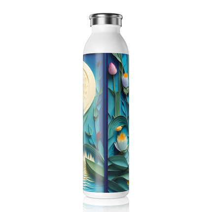 Ethereal Moonlit Lake Slim Water Bottle