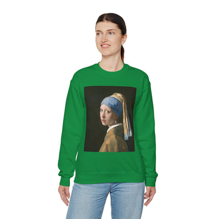 Girl with a Pearl Earring by Johannes Vermeer Heavy Blend™ Crewneck Sweatshirt